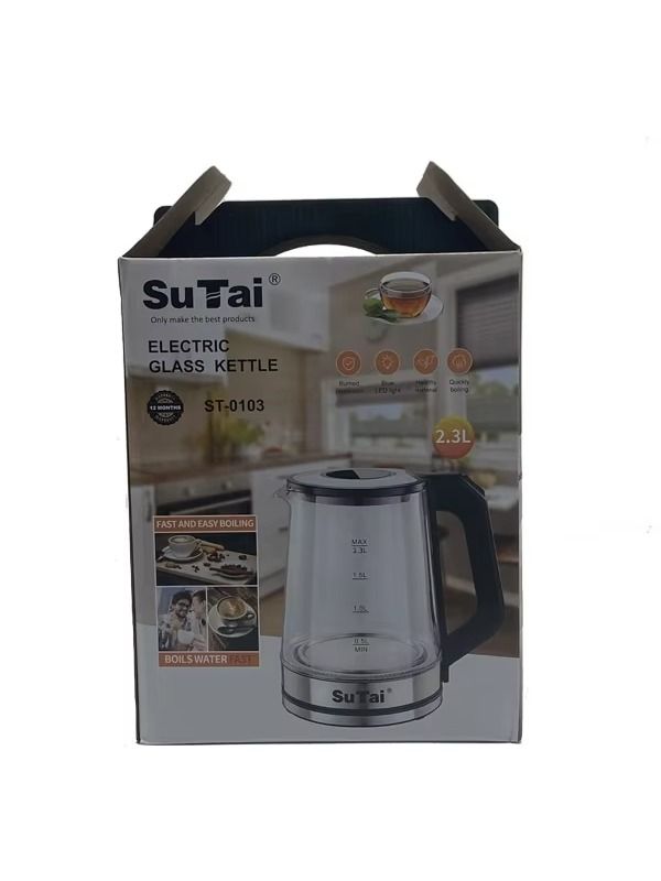 In China, there are low prices for exquisite glass cups with a thermostat, 1.8-liter electric kettle