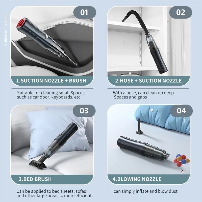 Small Portable Dual-purpose USB Vacuum Cleaner with Handle for Wet and Dry Cleaning