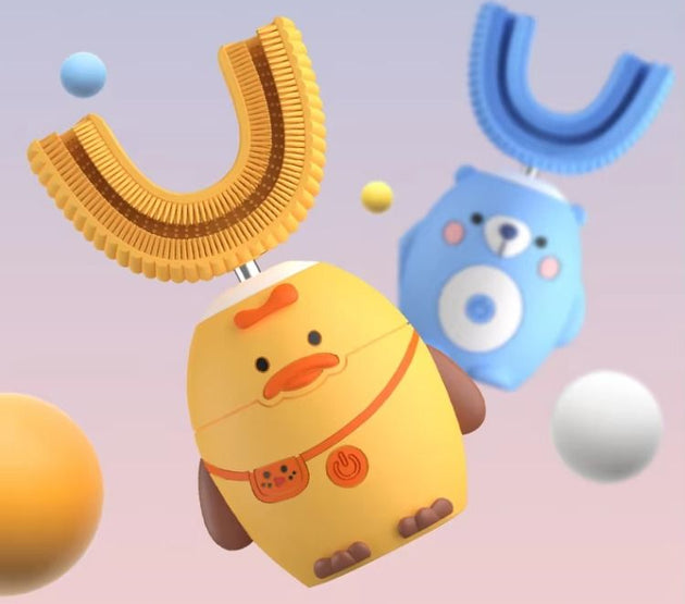 Private Label Teeth Whitening Smart Sound U-shaped Electric Toothbrush for Children