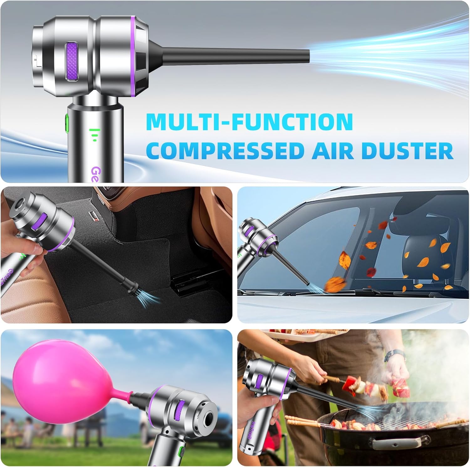 Mini Vacuum Cleaner Cordless, Car Vacuum Cleaner High Power Rechargeable Strong Suction Flexible Hose, Air Duster Blower Brushless Motor, Airify Pro Car Vacuum for Home Office Pet Hair