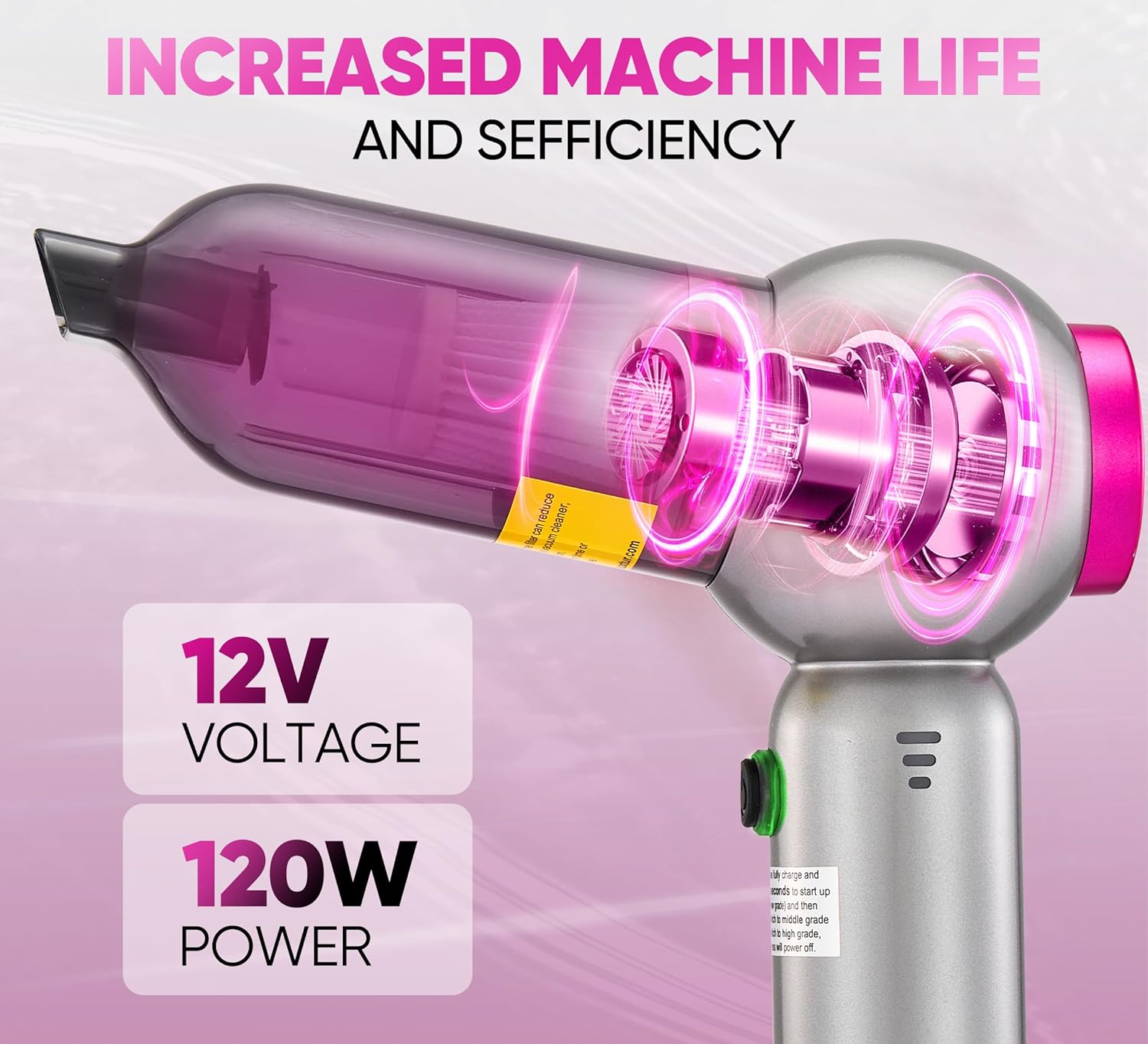 Handheld Vacuum Cleaner Cordless - 17500PA Strong Suction Rechargeable, 3-Speed Adjustable Portable Mini Dust Buster for Pet Hair, Car Detailing, Home, Office & Car Cleaning