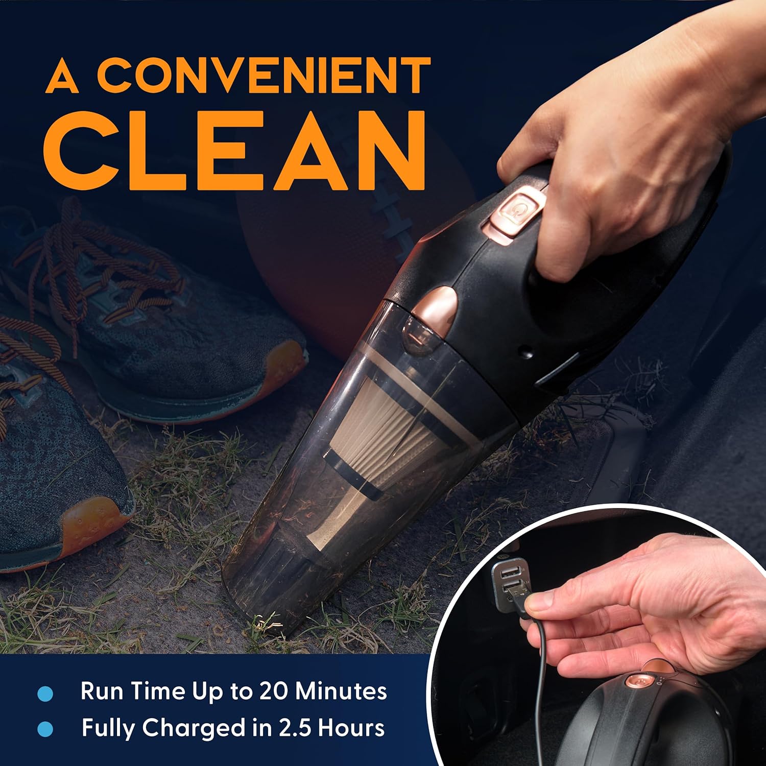 Power Practical Handheld Vacuum Cordless - Rechargeable Portable Car Vacuum W/Strong Suction- Small, Mini Vacuum Cleaner for Car, Couch, & Home - Aspiradora para Carro