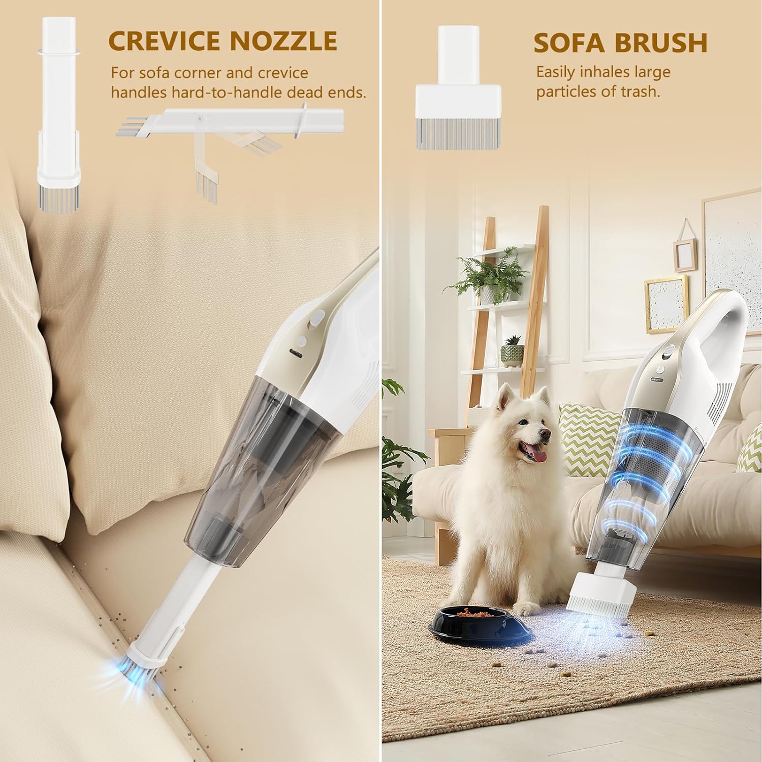 16000Pa 160W Handheld Car Cordless Vacuum Cleaner with LED Screen,30Min Powerful Hand Vacuum Cordless Rechargeable Lightweight Car Vacuum Cleaner High Power