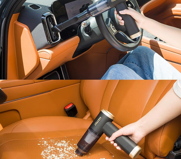 Car Vacuum Portable Cordless, 15000PA Powerful Suction, High Power, Mini Portable Vacuum for Car, Handheld Small Vacuum Cleaner & Air Duster for Home, Office, Desk,PC, Keyboard Cleaning