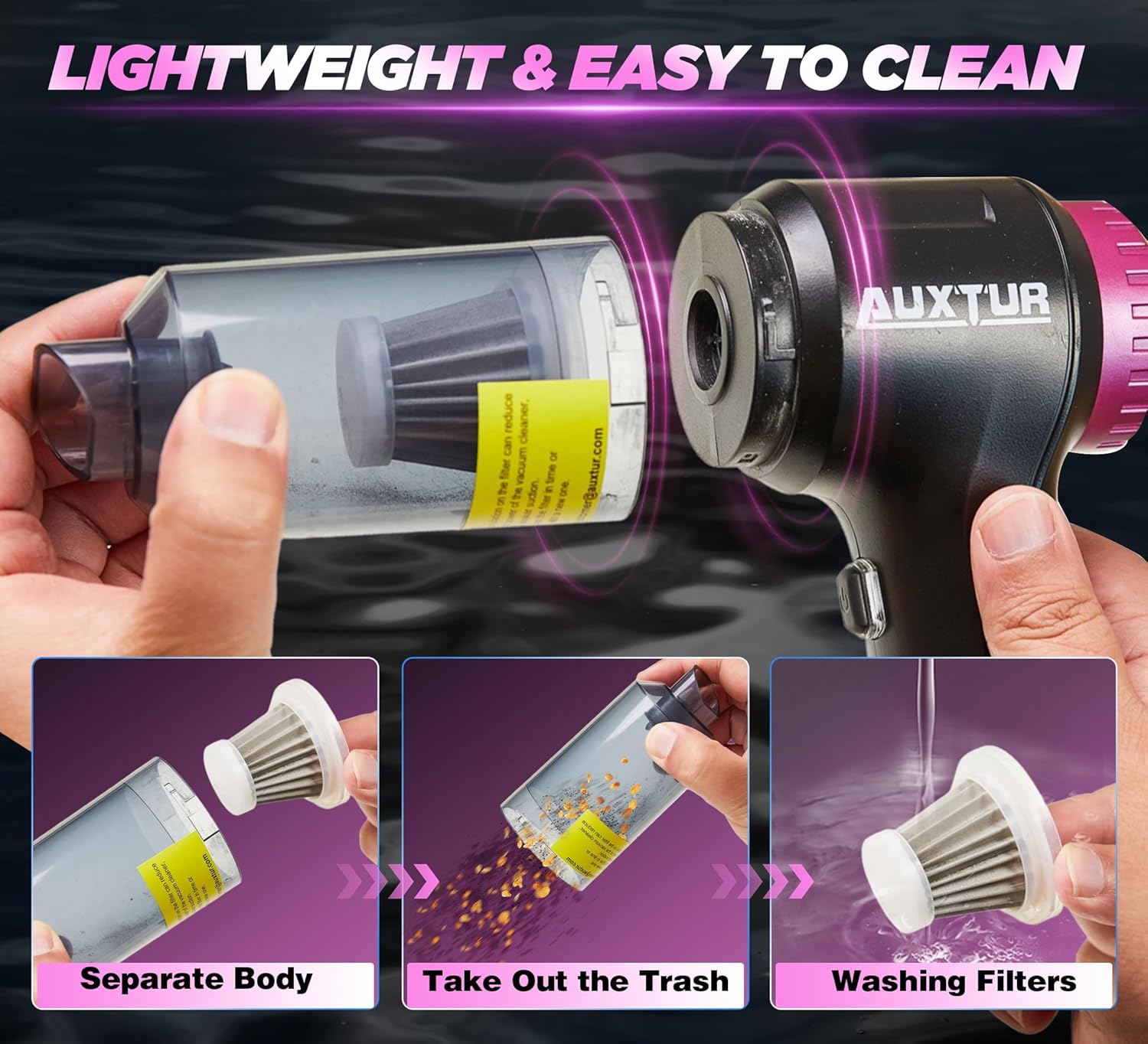 Handheld Vacuum Cordless-3 in 1 Car Vacuum Cleaner High Power-Brushless Motor 12000PA,Super Suction Power Vacuums-Cable-Small, Portable and Rechargeable Cleaner for Car