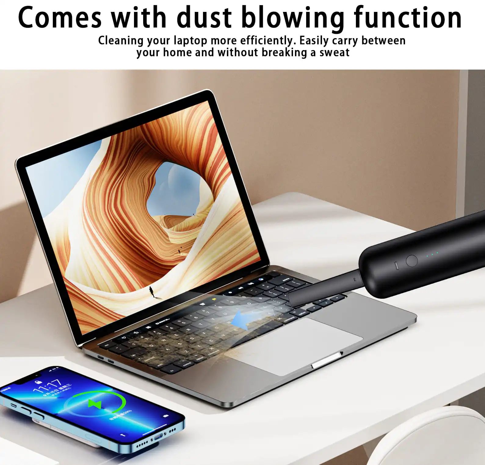 Portable Handheld Vacuum Cleaner, used for furniture, dust, pet hair, home upholstery, lightweight, easy-to-use electric vacuum cleaner.