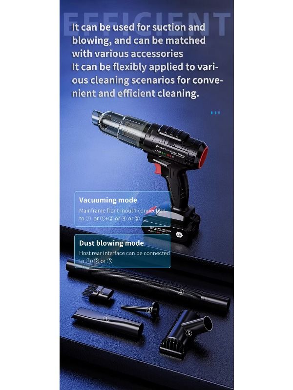 New 5000PA Cordless Car Handheld Vacuum Cleaner 3 in 1 Vacuum Cleaner