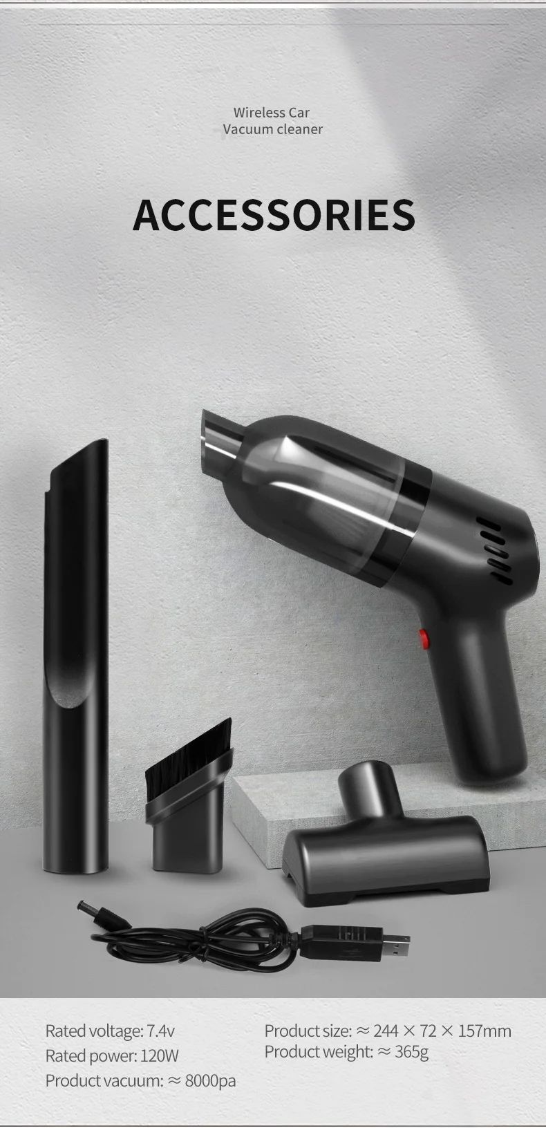 Handheld Vacuum Vacuum that can be charged using a wireless portable vacuum