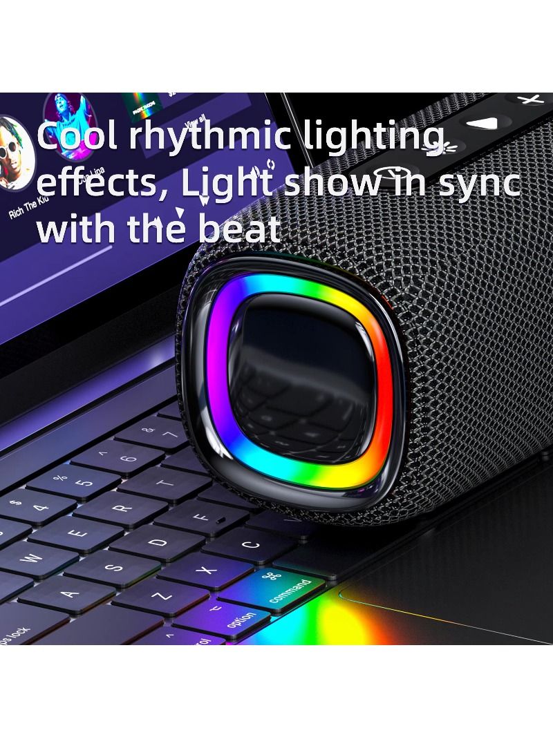 New materials, gadgets, electronic speakers, audio systems, sound equipment/amplifiers/speakers, trendy products with RGB lighting