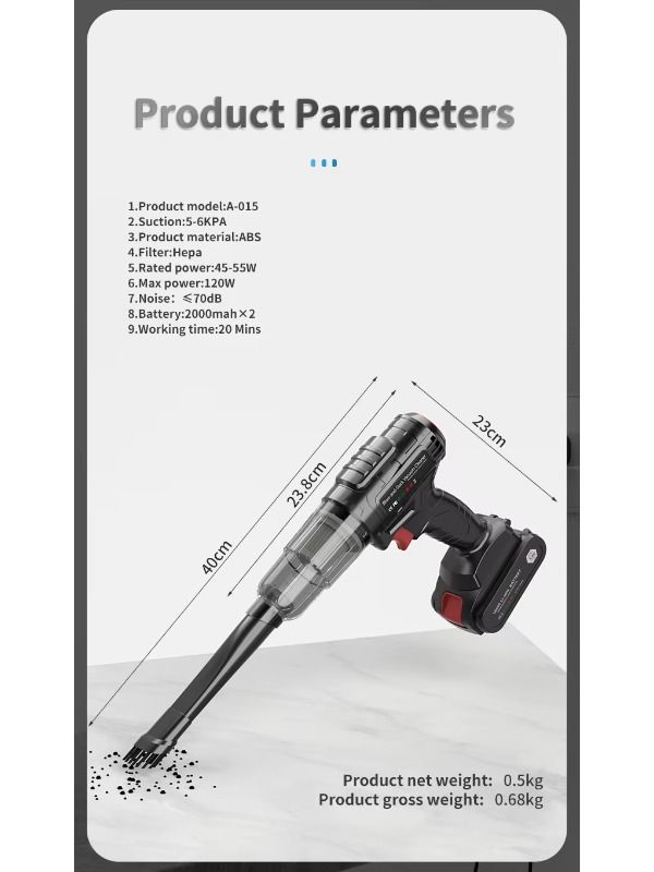 New 5000PA Cordless Car Handheld Vacuum Cleaner 3 in 1 Vacuum Cleaner