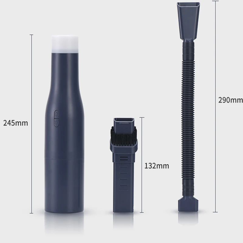 Cordless Desktop Car Vacuum Cleaner Miniature Size with 2500 mAh Battery, Night Light, USB Power Supply, and Drying Function