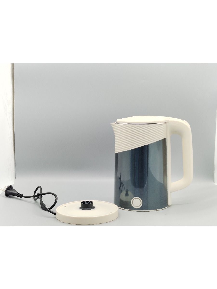 High-quality kitchen appliances 1500-watt electric kettles 1.8 liters colored stainless steel heats up on a wireless base