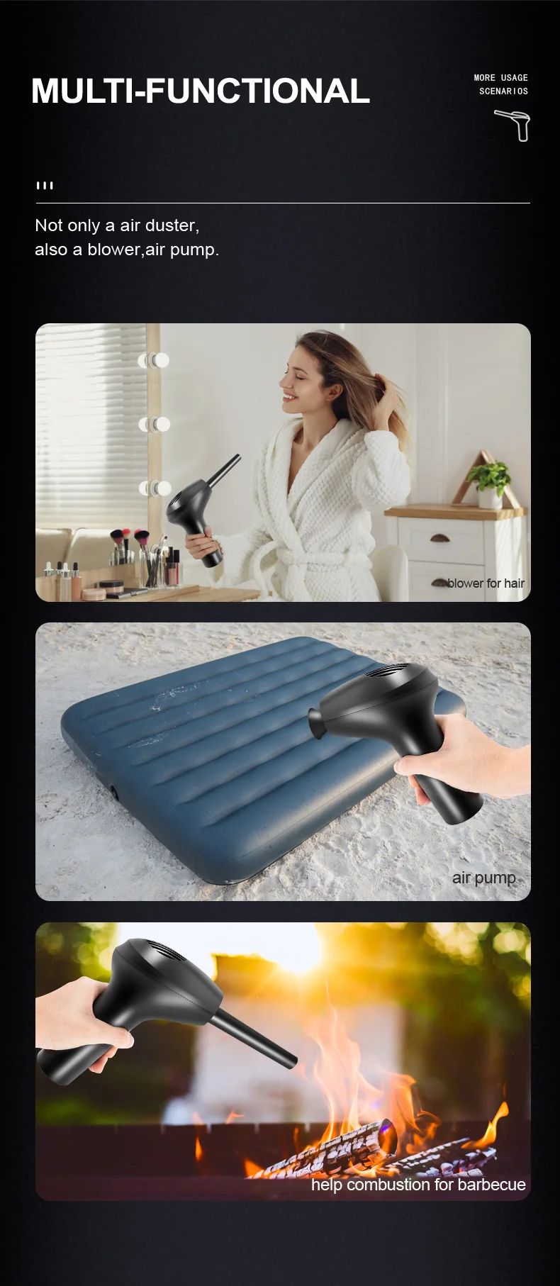 High-quality brushless electric blower for vacuum cleaner, keyboard, and car application