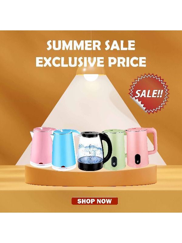 1.8L Clear Borosilicate Glass Health Electric Kettle