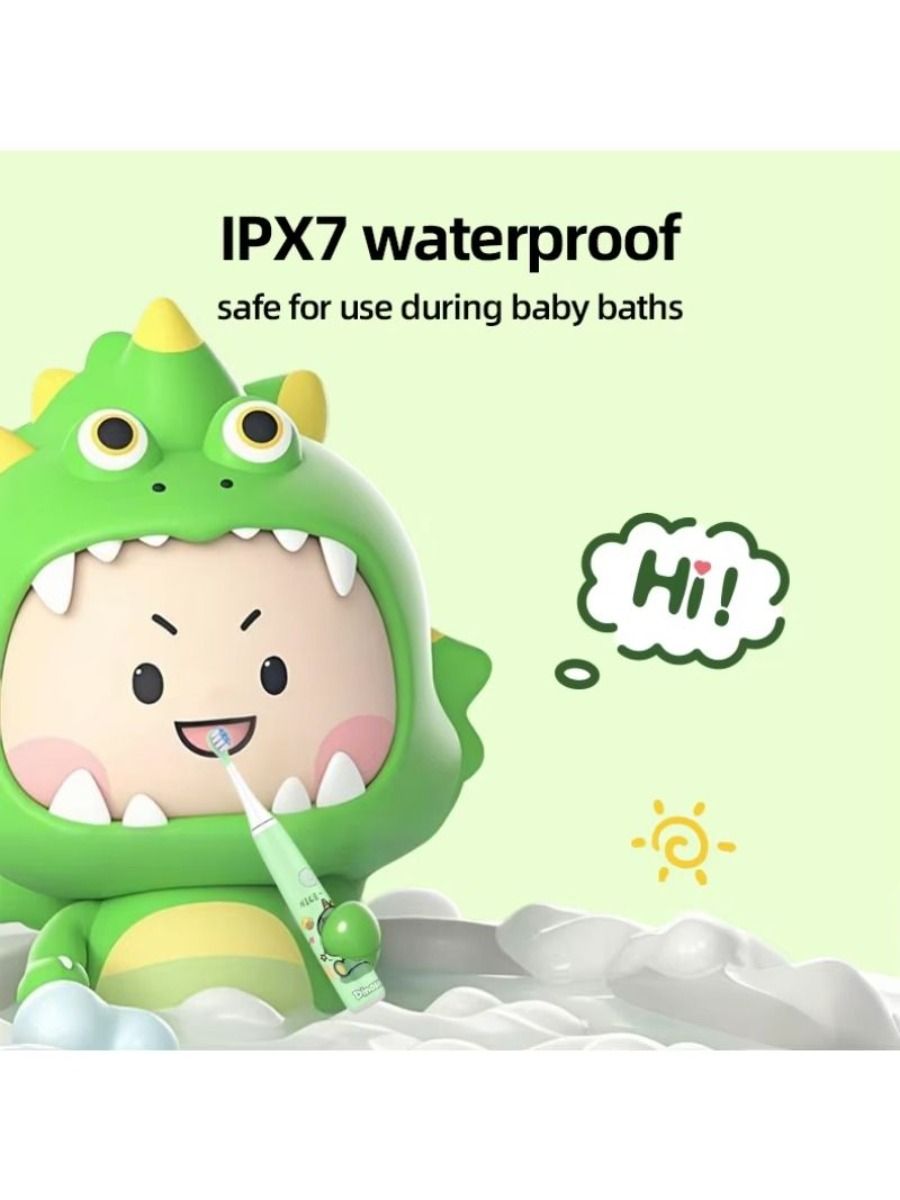 Electric Electric Toothbrush with Waterproof, Waterproof Acoustic Protection for Children from 3 to 13 Years Old