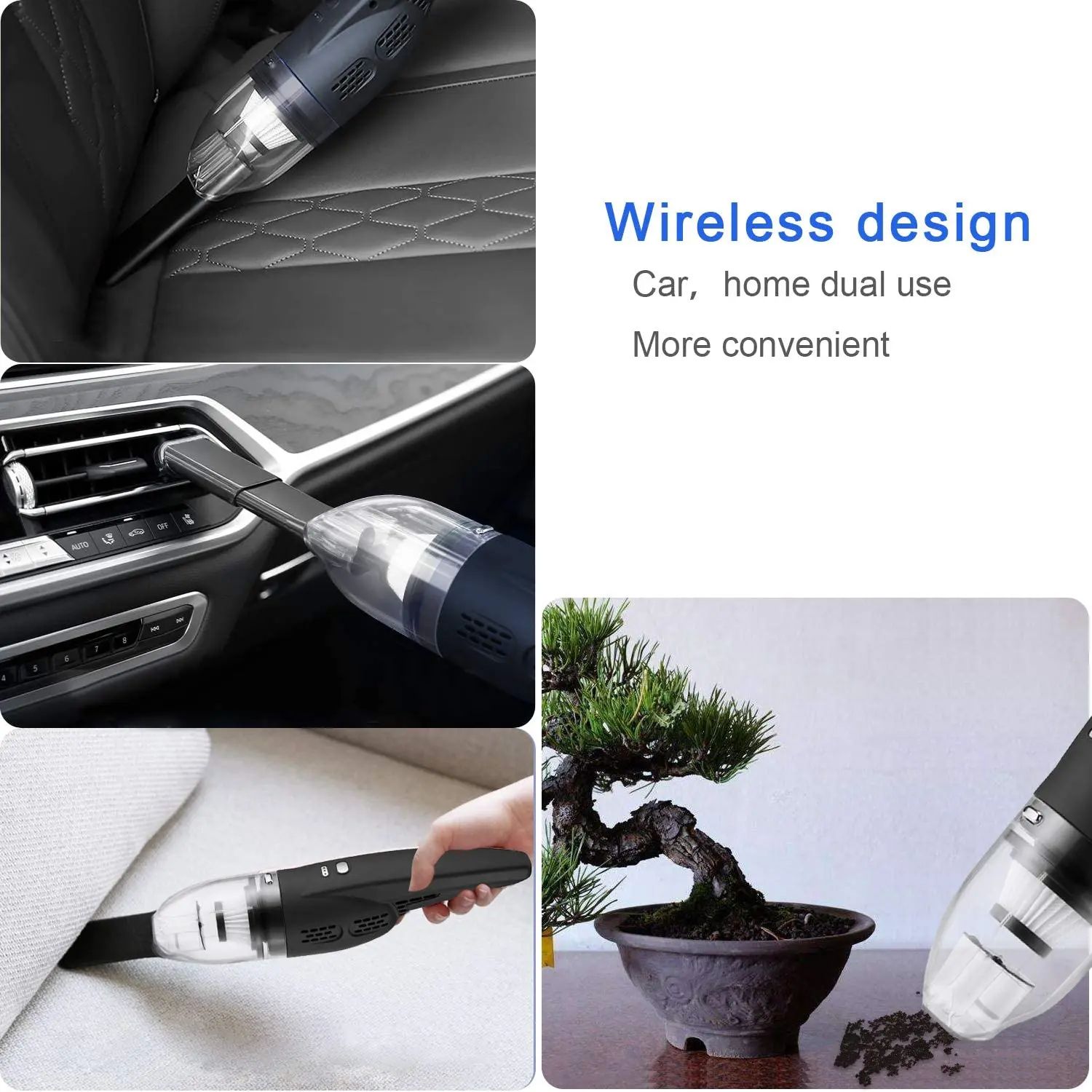 Portable Car Stubsauger Wireless Automatic 5200Pa Pumping Mini Cleaning Vacuum Cleaner on Home Table