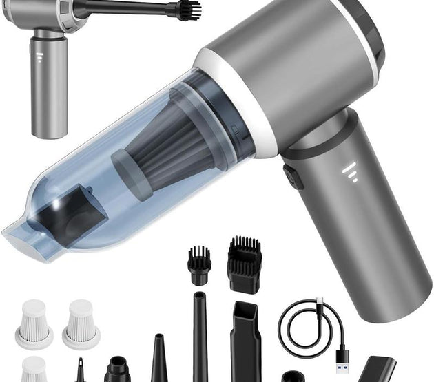 4-in-1  Vacuum Portable Cordless & Dust Buster, 20000pa High Power Wet Dry Handheld Vacuum Cordless Rechargeable, Mini Vacuums with 3  Filter for   Office & Pet( Gray)