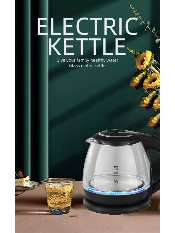 China produces wholesale and retail high-quality glass tea with boiling water electric kettle with heating.