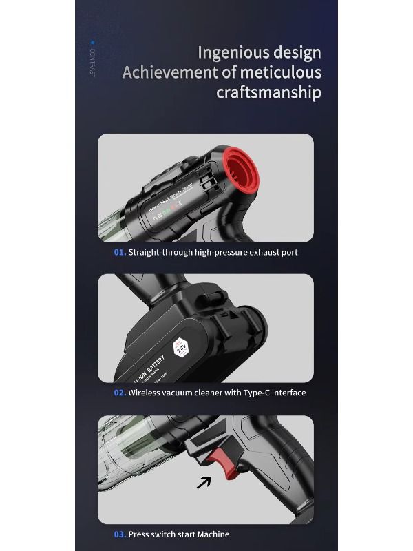 New 5000PA Cordless Car Handheld Vacuum Cleaner 3 in 1 Vacuum Cleaner