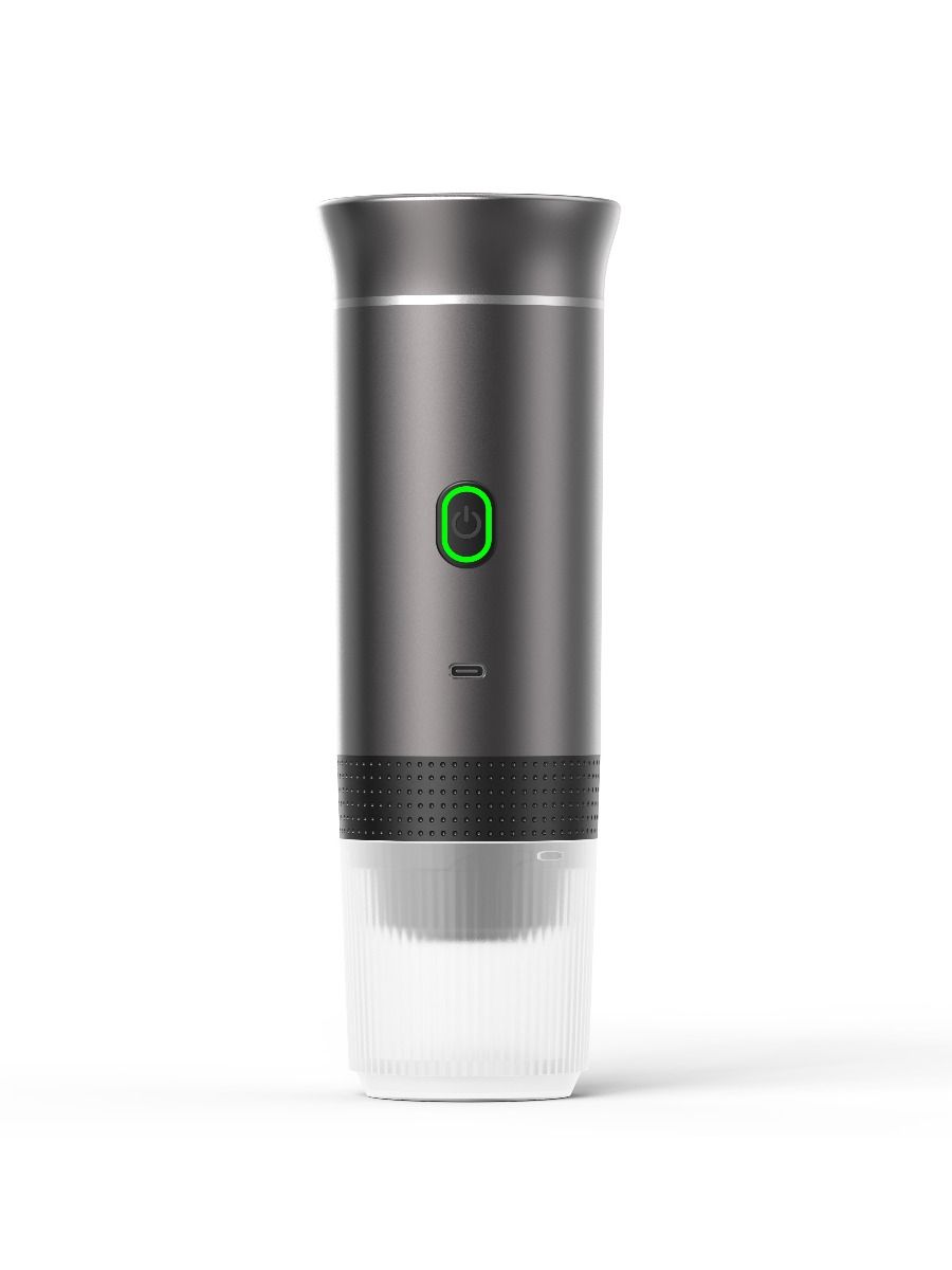 Electric portable coffee maker, battery-powered, suitable for car trips