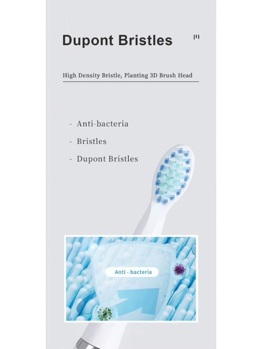 USB charges a portable electric toothbrush for adults, containing 2 toothbrush heads and 5 operating modes.