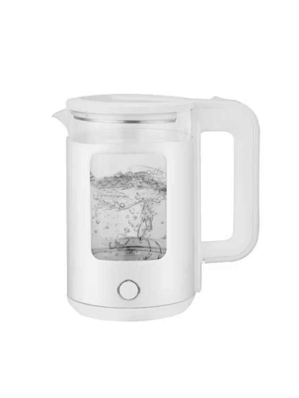 Wholesale and retail trade are conducted in China, featuring new designs of traditional glass electric teapots with a 1.8-liter style and heating elements controlled by a Strix controller.