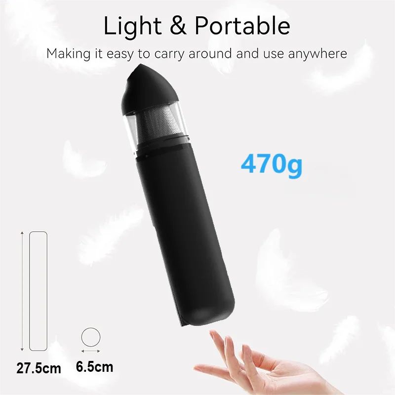 Portable Handheld Vacuum Cleaner, used for furniture, dust, pet hair, home upholstery, lightweight, easy-to-use electric vacuum cleaner.