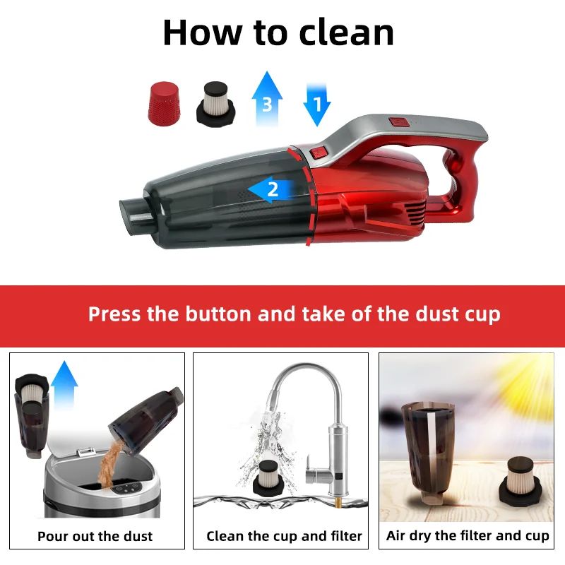 Wireless vacuum cleaner usb rechargeable for low-noise vacuum cleaner charging