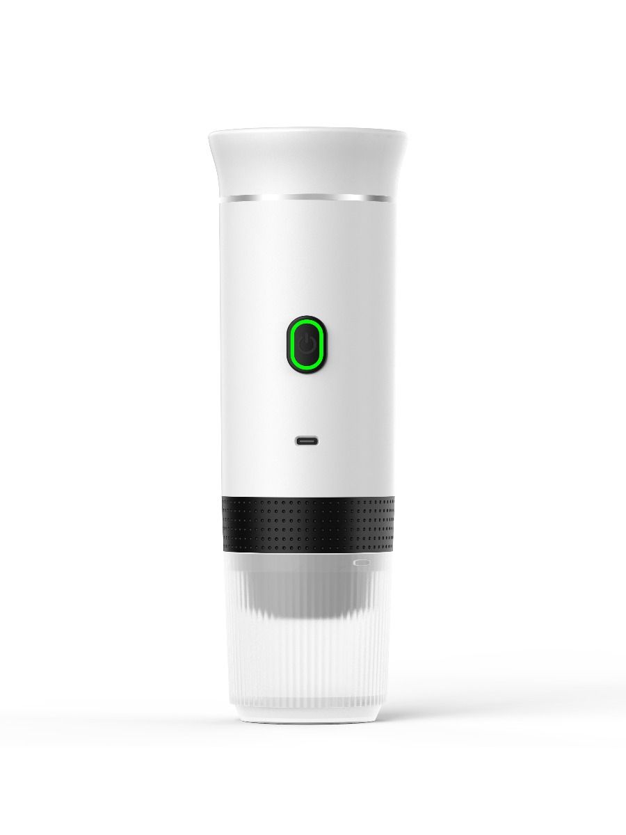 Electric portable coffee maker, battery-powered, suitable for car trips