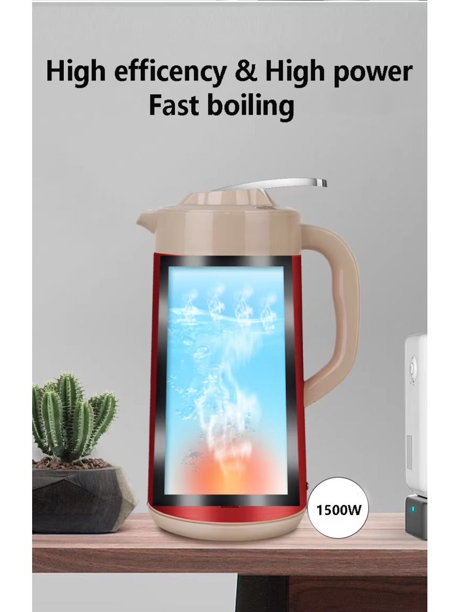 1500W Electric Kettle, 1.8L Capacity, Double Shell, 24-Hour Thermostat