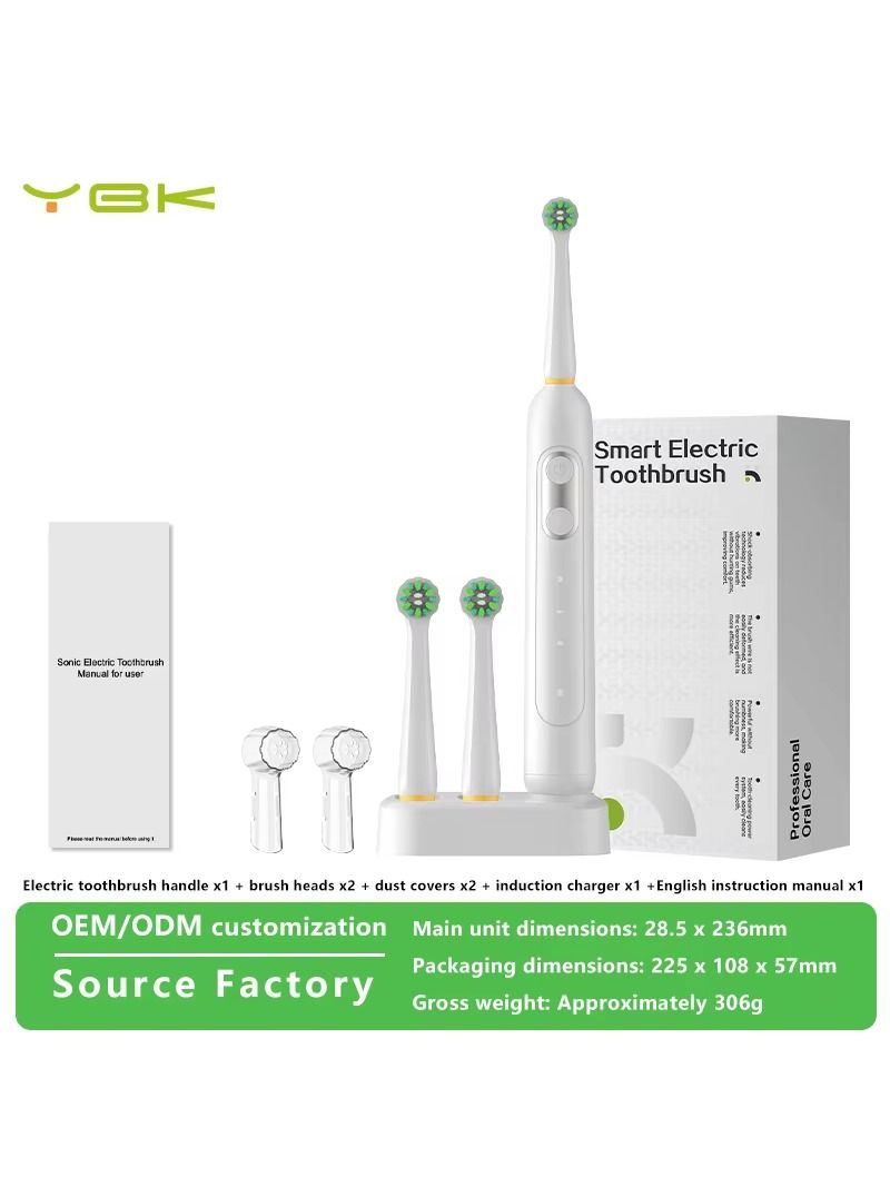 Electric toothbrush with a luminescent display contains 3 rotation modes, 2000 milliamps with sound waves used in daily portable soft-bristle boxes.