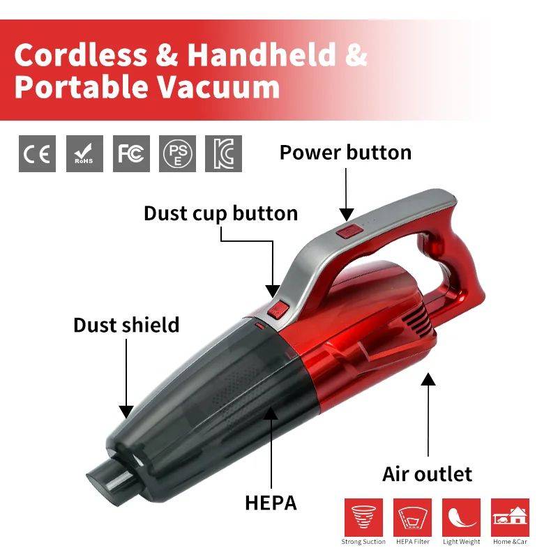 Wireless vacuum cleaner usb rechargeable for low-noise vacuum cleaner charging