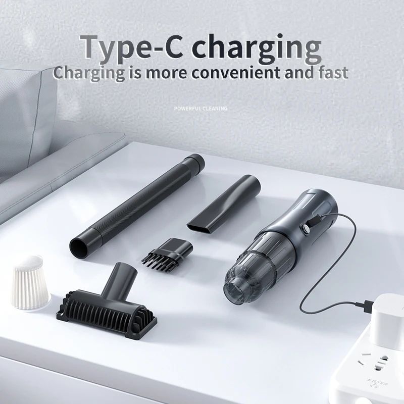 Small Portable Dual-purpose USB Vacuum Cleaner with Handle for Wet and Dry Cleaning