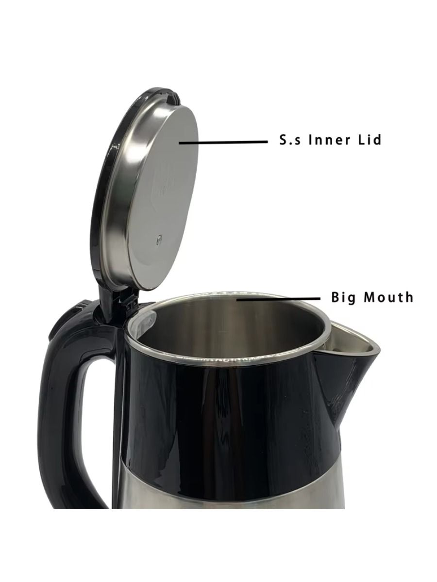 Two-layer Shell Not Scalding Hands Electric Thermal Kettle with Overheating Stainless Steel 1.8L Large Capacity