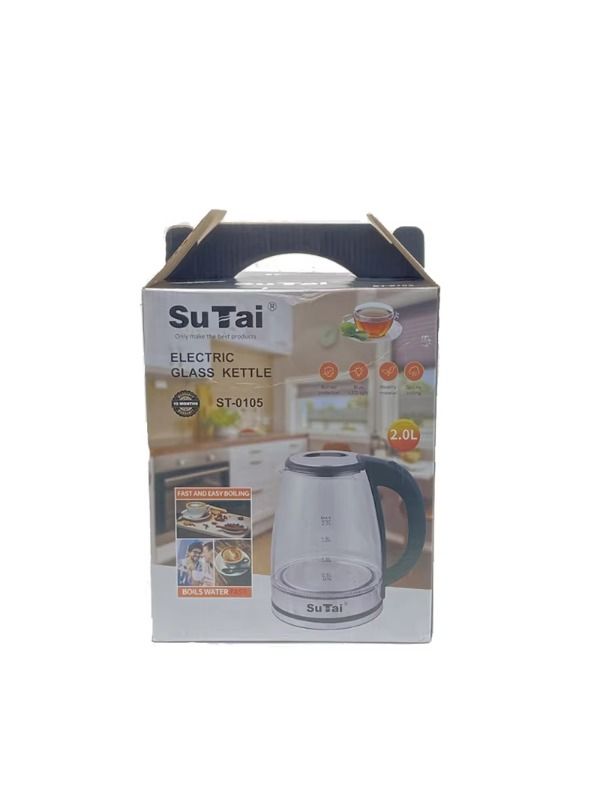 1.8L Clear Borosilicate Glass Health Electric Kettle