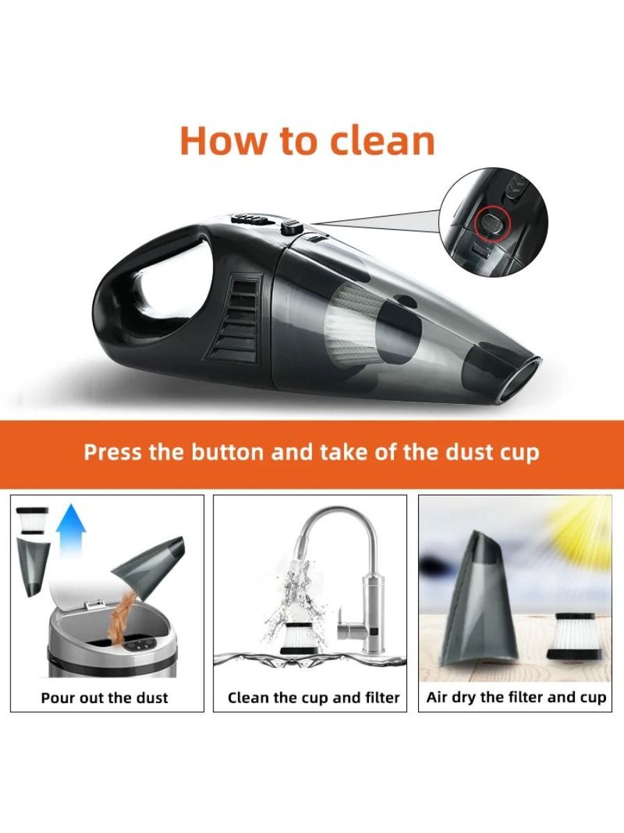 Catec A-016 Car Vacuum Cleaner Wired/Wireless Powerful Car Vacuum Cleaner from Cigarette Lighter