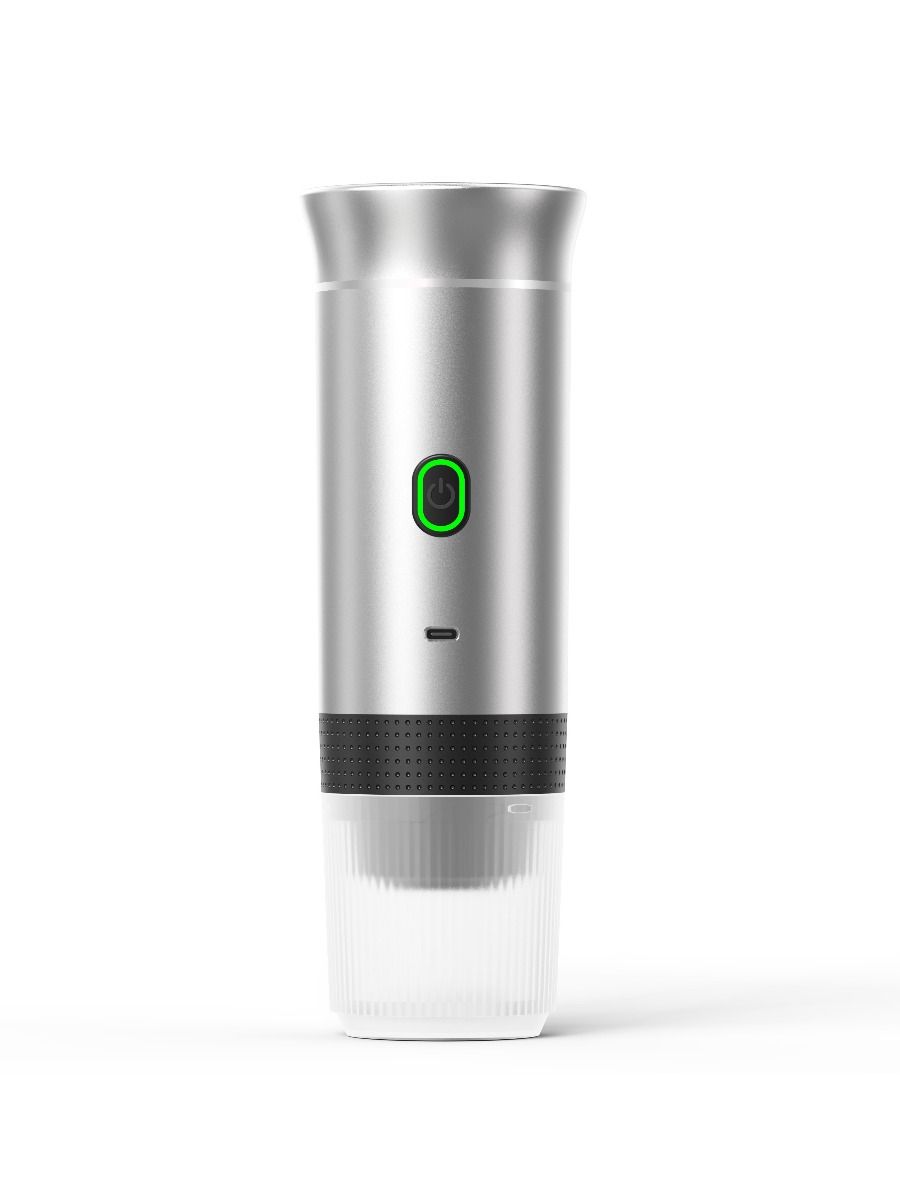 Electric portable coffee maker, battery-powered, suitable for car trips
