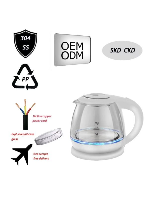 China produces wholesale and retail high-quality glass tea with boiling water electric kettle with heating.