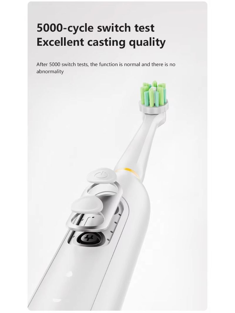 Electric toothbrush with a luminescent display contains 3 rotation modes, 2000 milliamps with sound waves used in daily portable soft-bristle boxes.