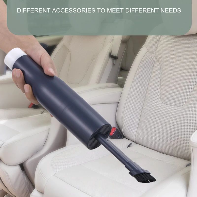 Cordless Desktop Car Vacuum Cleaner Miniature Size with 2500 mAh Battery, Night Light, USB Power Supply, and Drying Function
