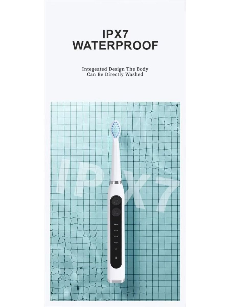 USB charges a portable electric toothbrush for adults containing 2 toothbrush heads and 5 operating modes