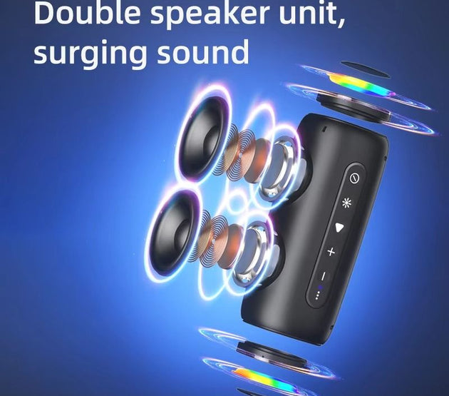 New materials, gadgets, electronic speakers, audio systems, sound equipment/amplifiers/speakers, trendy products with RGB lighting