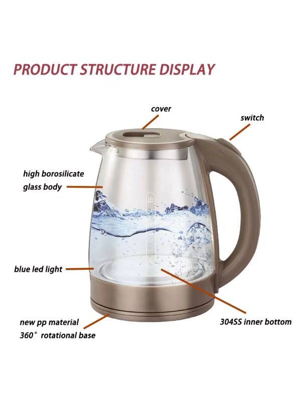 Hot Sale, Wholesale, High-Quality Red Electric Kettle for Hot Water, Household Electric Kettle